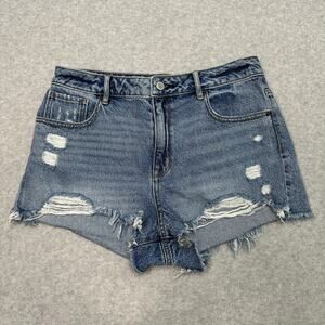 Pacsun Jean Shorts WMNS  29 High Rise Festival Cut-Off Distressed Raw Hem Denim